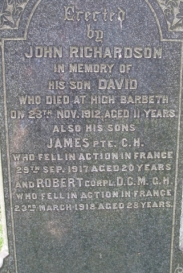 Richardson gravestone at Leswalt (thanks to Mike Morley)